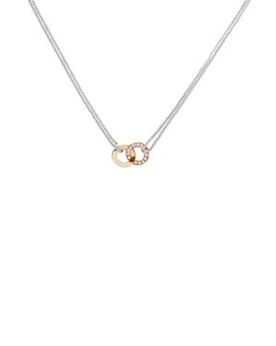 Shop Adore Interlocking Ring Pendant Necklace, 16 In Silver/rose Gold