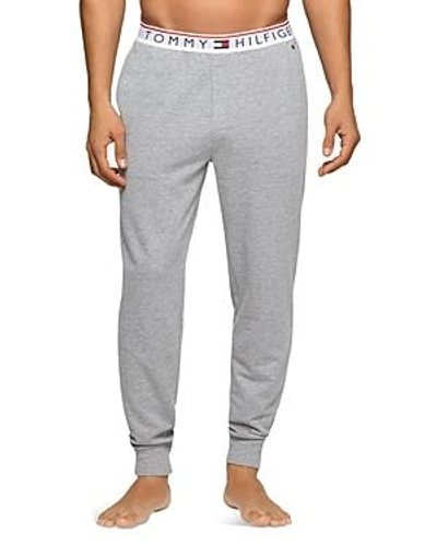 Shop Tommy Hilfiger Terry Logo Jogger Pants In Heather Gray