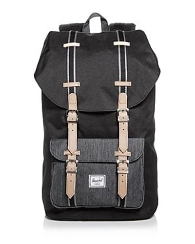 Shop Herschel Supply Co Classic Little America Backpack In Black/ Denim