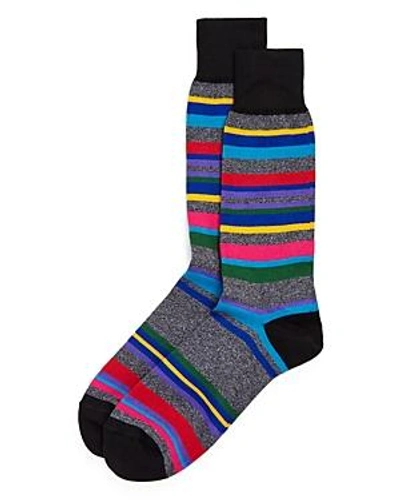 Shop Paul Smith Aster Stripe Socks In Gray/black Multi
