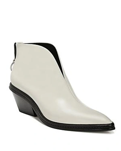 Shop Via Spiga Women's Fianna Pointed Toe Leather Ankle Booties In Bone