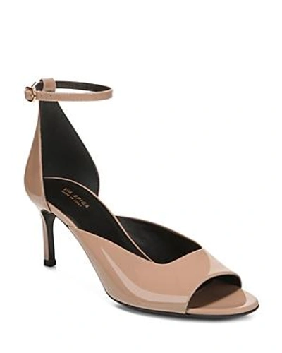 Shop Via Spiga Women's Jennie Patent Leather Mid-heel Sandals In Nude