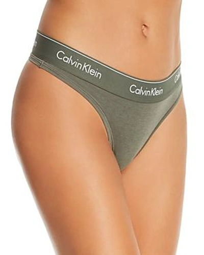Shop Calvin Klein Modern Cotton Thong In Beetle