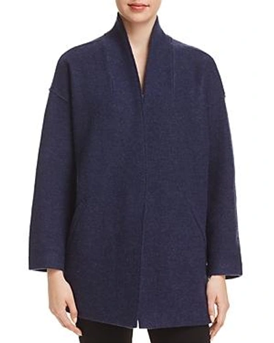 Shop Eileen Fisher Merino Wool Jacket In Midnight
