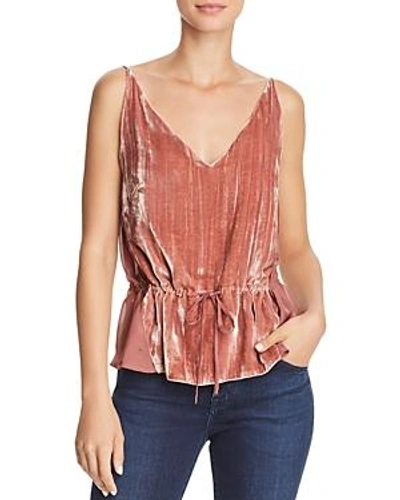 Shop J Brand Lucy Velvet-front Camisole Top In Deep Blush