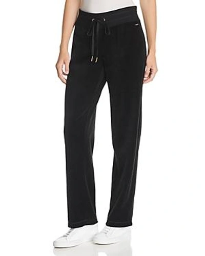 Shop Calvin Klein Velour Drawstring Pants In Black