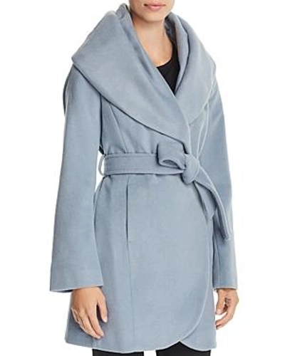 Shop T Tahari Marla Oversized Shawl Collar Coat In Pale Blue