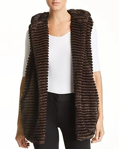 Shop Capote Faux-fur Hooded Vest In Brown