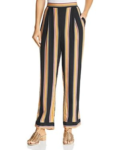 Shop Band Of Gypsies Lauren Striped Wide-leg Pants In Forest Green