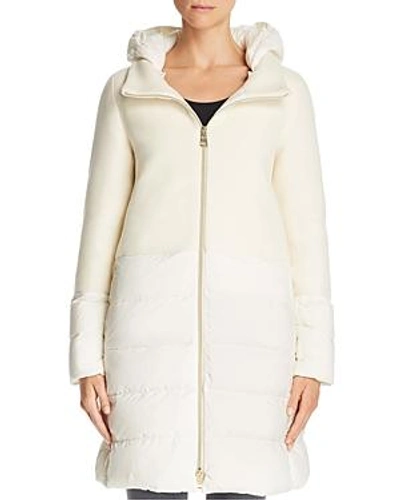 Shop Herno Nuage Lightweight Mixed Media Down Coat In White