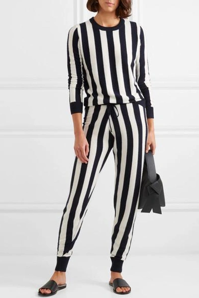 Shop Madeleine Thompson Carinae Striped Cashmere Sweater In Navy