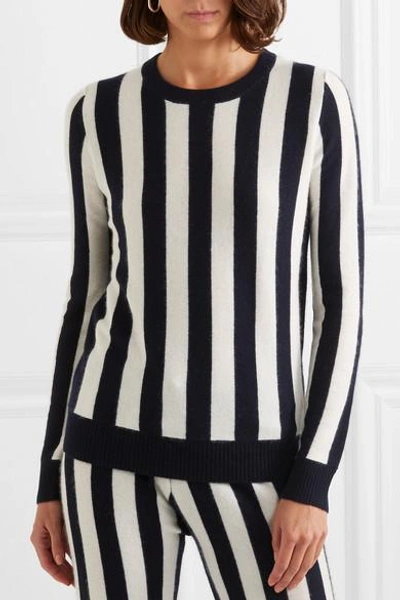 Shop Madeleine Thompson Carinae Striped Cashmere Sweater In Navy