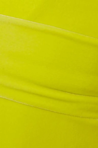 Shop Brandon Maxwell Open-back Velvet Gown In Lime Green
