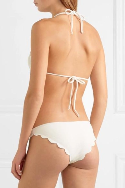 Shop Marysia Broadway Scalloped Triangle Bikini Top In White