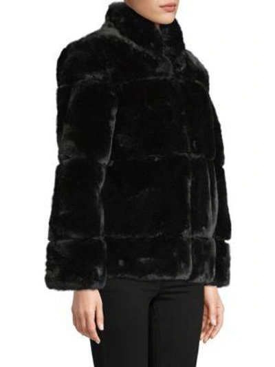 Shop Apparis Sarah Quilted Faux Fur Jacket In Emerald