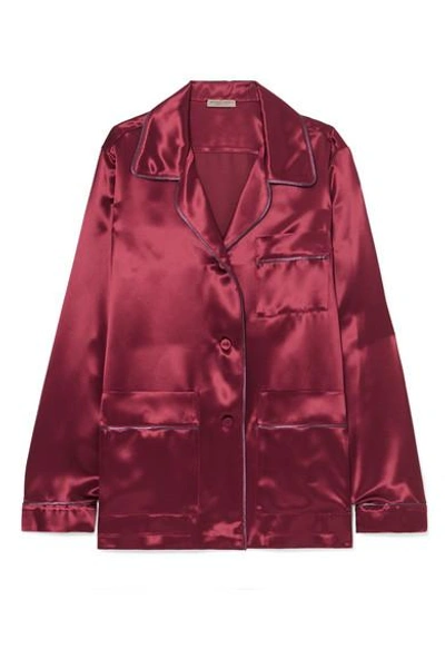 Shop Bottega Veneta Satin Shirt In Crimson