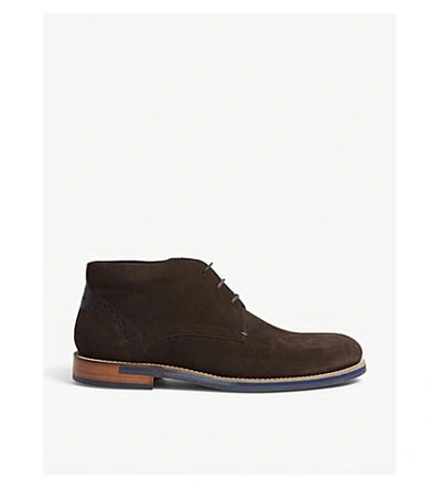 Shop Ted Baker Daiinos Suede Desert Boots In Brown Suede