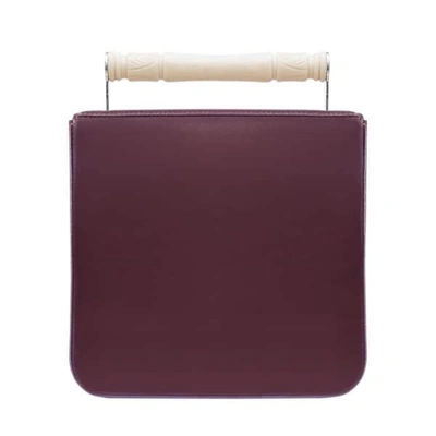 Shop Aevha London Helve Crossbody In Mulberry With Resin Handle