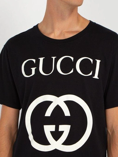 Gucci Black Interlocking G T-shirt | ModeSens