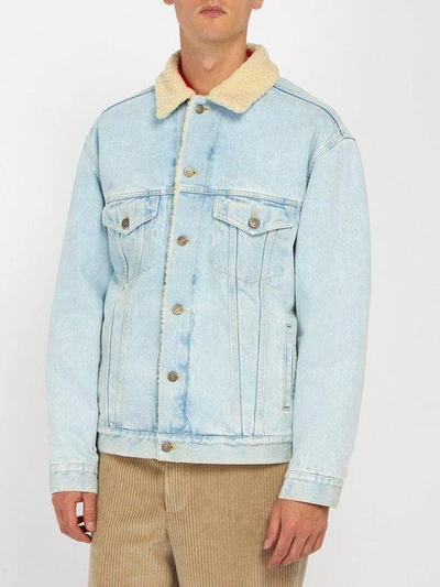 Gucci Paramount Print Denim Jacket In Blue | ModeSens