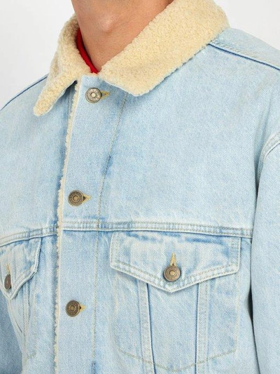 Gucci Paramount Print Denim Jacket In Blue | ModeSens