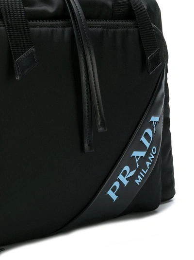 Shop Prada Logo Backpack - Black