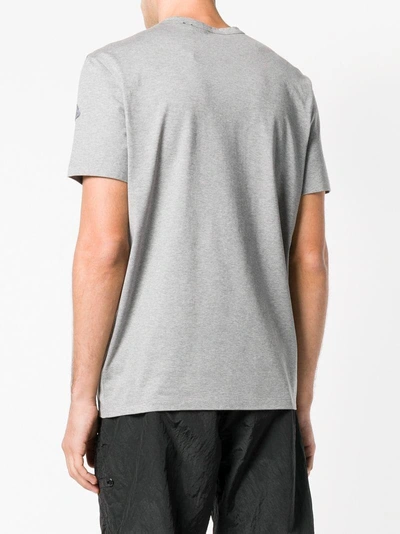 Shop Moncler Logo Patch T-shirt - Grey