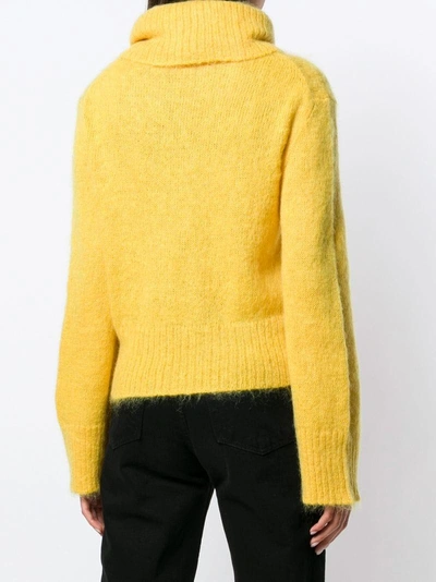 Shop Moncler Roll-neck Fitted Sweater - Yellow