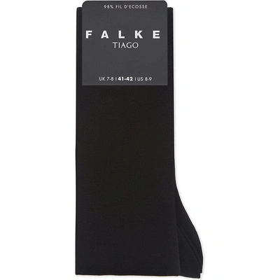 Falke Mens Black Anti-slip Stretch-cotton Knee-high Socks | ModeSens