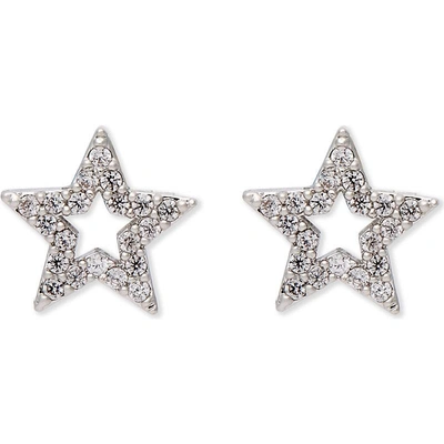 Shop Astrid & Miyu New Tricks Rhodium Star Earrings In Nero