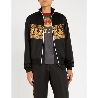 Shop Versace Baroque-print Woven Jacket In Black