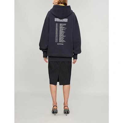 Shop Balenciaga Speedhunters Oversized Cotton-jersey Hoody In Washed Black