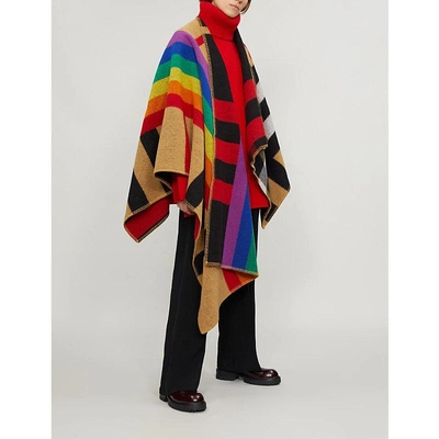 Burberry Blanket Cape In Antique Yellow / Rainbow | ModeSens