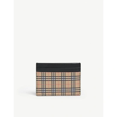 Shop Burberry Sandon Leather Card Holder In Black