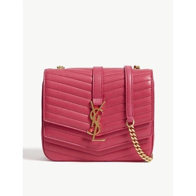 Shop Saint Laurent Sulpice Small Quilted Leather Cross-body Bag In Shocking Pink