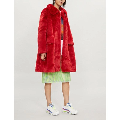 Shop Shrimps Kassidy Faux-fur Coat In Red