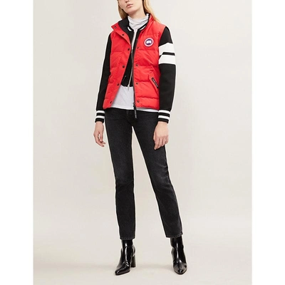 Shop Canada Goose Freestyle Sleeveless Shell-down Gilet In Red