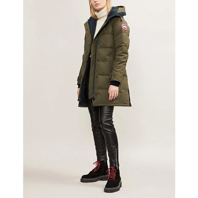 Shop Canada Goose Shelburne Shell And Down Parka Coat In Military Green