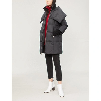 Shop Michael Michael Kors Quilted Shell-down Coat In Black