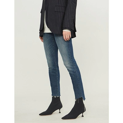 Shop Mother Looker Raw-cuff Jeans In Cant Leave It Alone
