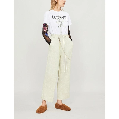 Shop Loewe Flower And Vase-print Cotton-jersey T-shirt In White