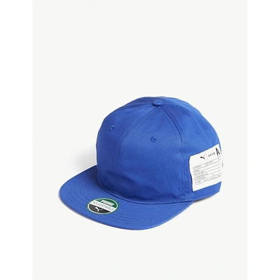 Shop Ader Error Cotton Strapback Cap In Blue