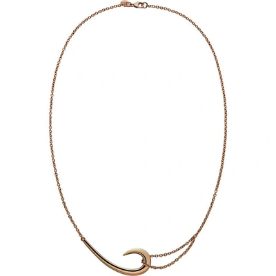 Shop Shaun Leane Sterling Silver And Rose Gold Vermeil Hook Necklace In Lobster
