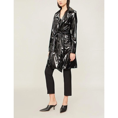 Shop Galvan Gloss Patent Trench Coat In Black