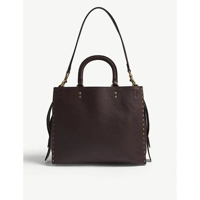 Shop Coach Rogue Leather Tote In B4/oxblood