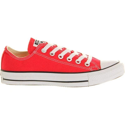 Shop Converse Men's Red Canvas All Star Low-top Trainers In Nero