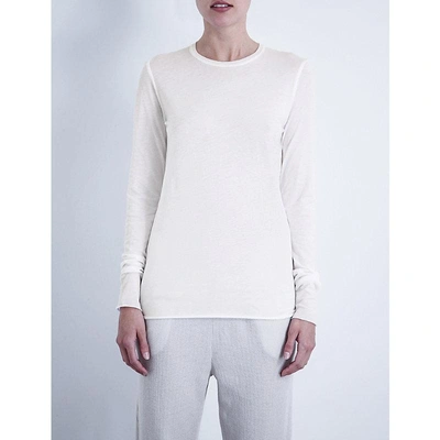 Shop Skin Long-sleeved Pima-cotton Jersey Top, Women's, Size: Xl, White