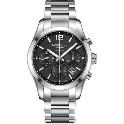 Shop Longines L27864566 Conquest Watch In Steel