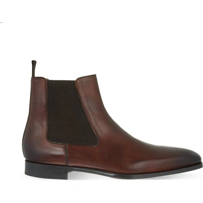 Shop Magnanni Mens Brown Leather Chelsea Boots 9