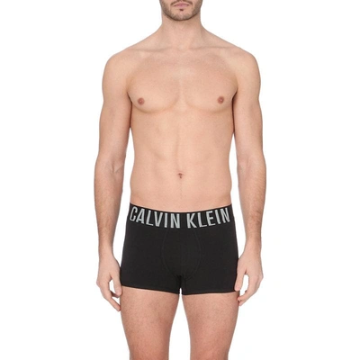 Shop Calvin Klein Mens Black Intense Power Branded Slim-fit Stretch-cotton Trunks Xl